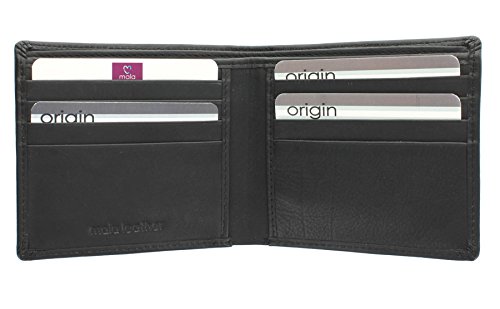 Mala Leder Origin-Kollektion, Brieftasche, doppelt gefaltet, mit RFID-Schutz 110_5 Schwarz von Mala Leather