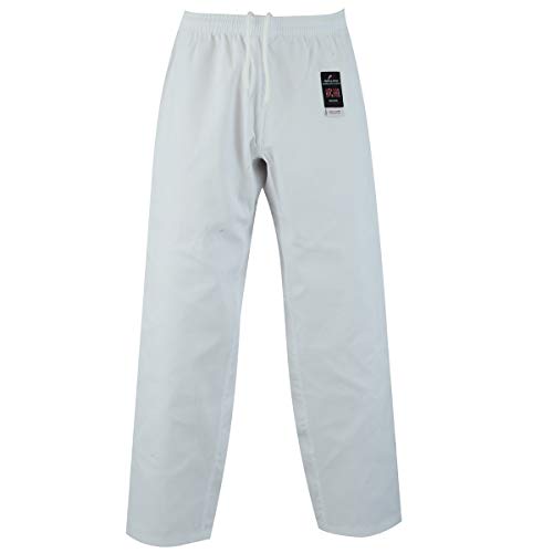 Malino Karate-Hose für Kinder, Erwachsene, Herren, 198 g, Polyester-Baumwoll-Mischgewebe (6/190, weiß) von Malino
