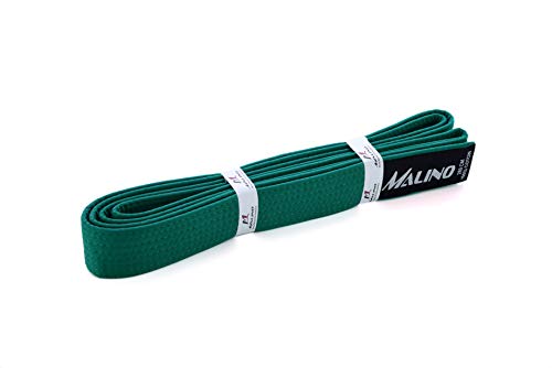 Malino Karate-Gürtel, Kampfsport-Gürtel, Judo-Gürtel, 100 % Baumwolle, 4,2 cm, Grün, 260 cm von Malino