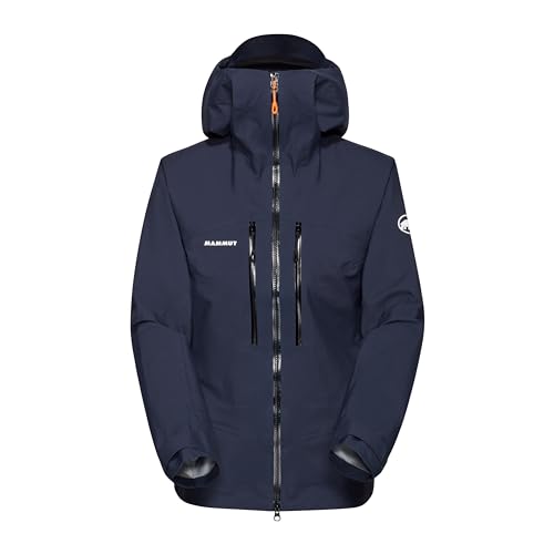 Mammut Taiss HS Hooded Jacket Women | Winterjacke für Damen, Hardshell Skijacke, Outdoor Jacke für Winter, Wanderjacke mit Kapuze, Wasserdicht, Winddicht & Atmungsaktiv | Marine-Black, L von Mammut