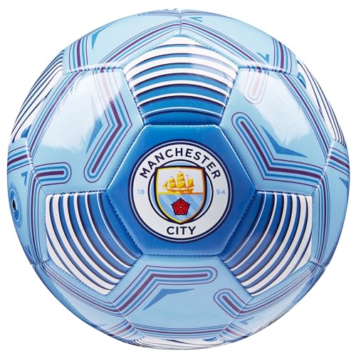 Manchester City FC Fussball Ball, Offiziell Lizenzierter Club Soccer Ball, Fussball Grösse 3, 4 oder 5 - Fussball Geschenke für Fans (Blau, Größe 5) von Manchester City FC