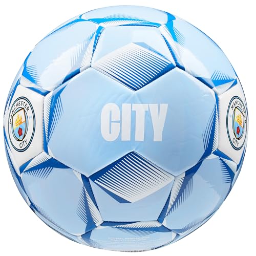 Manchester City FC Fussball Ball, Offiziell Lizenzierter Club Soccer Ball, Fussball Grösse 3, 4 oder 5 - Fussball Geschenke für Fans (Hellblau, Größe 3) von Manchester City FC