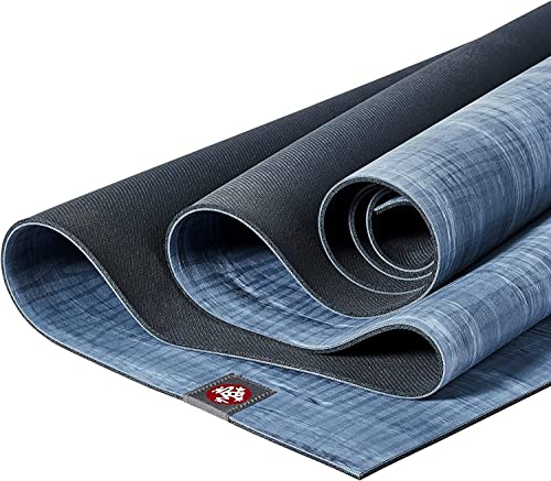 Manduka eKOlite Yogamatte, hochwertig, 4 mm dick, umweltfreundlich, für Übungen, Pilates und Sport, biologisch abbaubar, 180 cm, Blau von Manduka