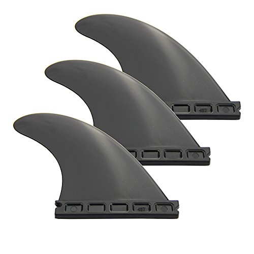 Mangobuy Zukunft Surfboard Fin Set schwarz weiß grün Farbe Surfboard Fin-Set von 3 Flossen für Futures Base G5 Fin Longboard (schwarz) von Mangobuy