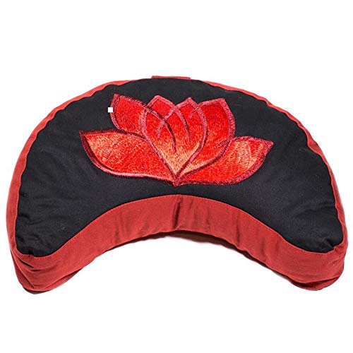 ManiBhadra Meditationskissen Lotus rot/schwarz Halbmond von ManiBhadra