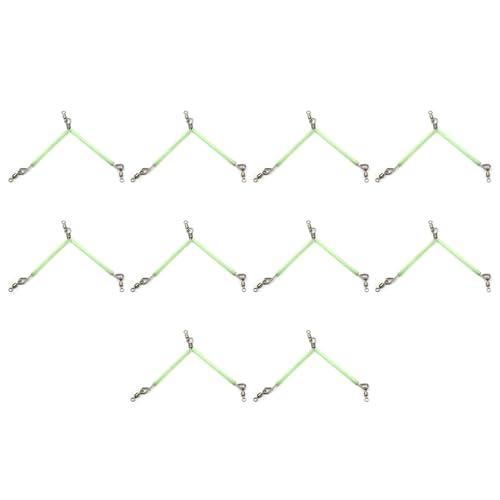 Maouira 10 x Drahtangelvorfächer, leuchtende Rohrhalterung, verheddert sich nicht, mit Schnapprohrverbindern, Tackle Anti-Tangle Galgen mit drehbarem Haken von Maouira