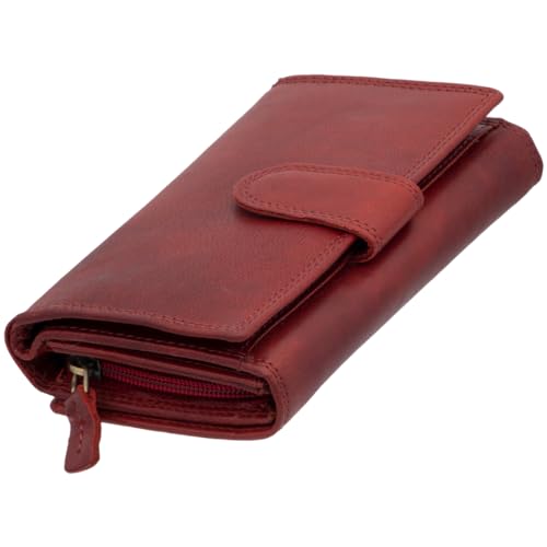 MarBello Brieftasche o Reisetasche Geldbörse oder Geldbeutel mit RFID Schutz aus echt Leder besonderes mit viele Kreditkartenfächer für Damen und Girls von MarBello