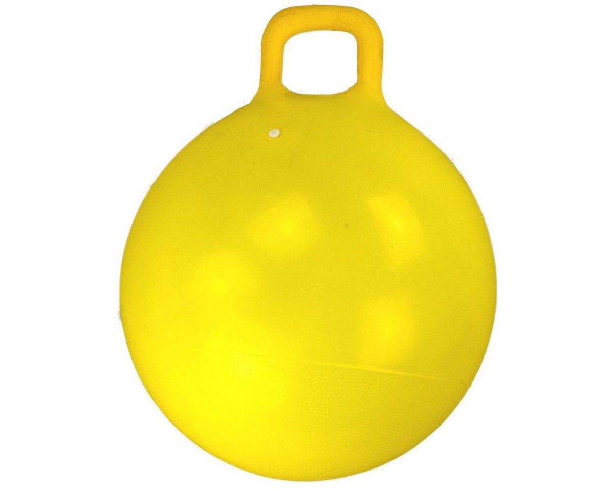Marabellas Shop Hüpfspielzeug Springball 60cm mit Griff gelb oder rot Gymnastikball Kinder Hüpfball, rutschhemmende Unterseite von Marabellas Shop