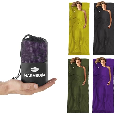 Maraboha Hüttenschlafsack - Leicht, weiche Mikrofaser, Kissenfach - Top-Marke für Reisende & Backpacker von Maraboha