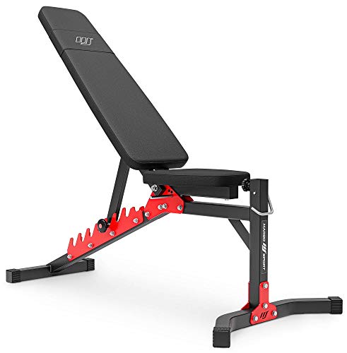 Marbo Sport, Drückbank, Hantelbank, Verstellbare Trainingsbank MH-L115, Press Bank, Weight Bench, Adjustable Bench, Fitnessstudio Multifunktion, EU 107815-TR Schwarz von Marbo Sport