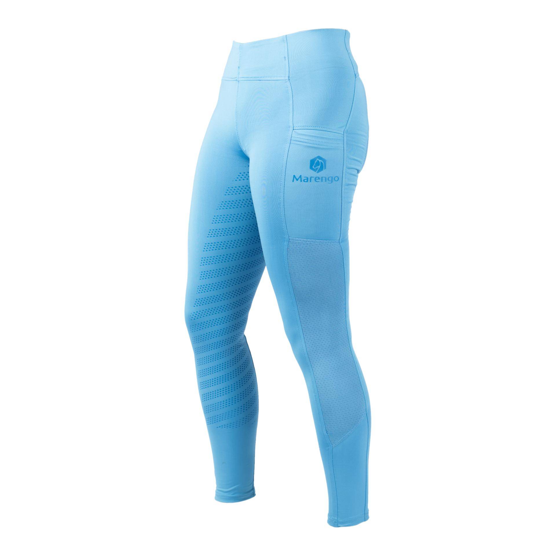 Marengo Mesh-Reitleggings Elements Fullgrip Damen Farbe: Bright Sky Blue, Grösse Bekleidung Damen: XL von Marengo