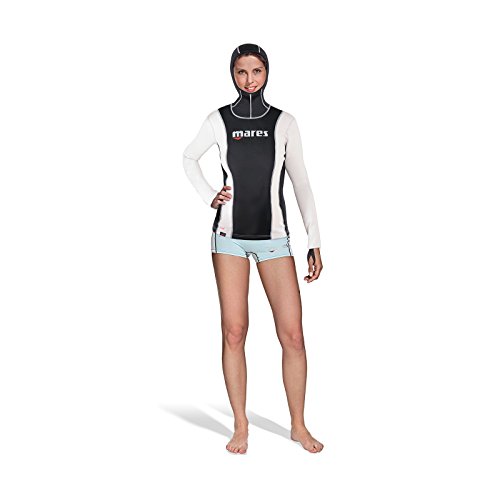 Mares Damen FIRE Skin She Dives L/Sleeve with Hood Tauchanzug, Schwarz, M von Mares