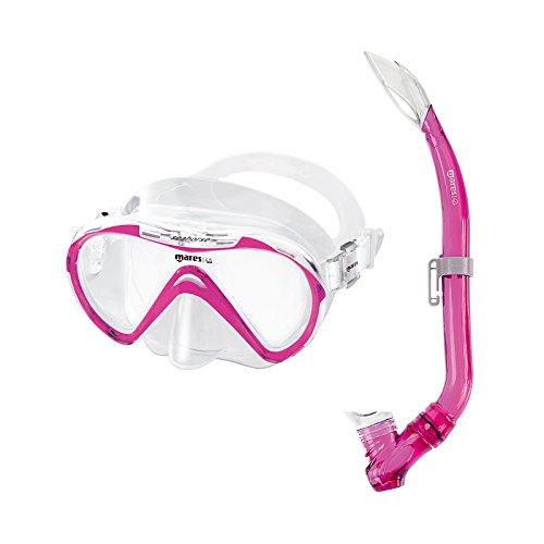 Mares Erwachsene Mask+Snorkel Set Seahorse Tauchset, Rosa/Transparent, One Size von Mares