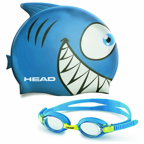 Mares Kinder Badekappe Und Schwimmbrille Goggle Meteor Character, Blau, One Size von HEAD