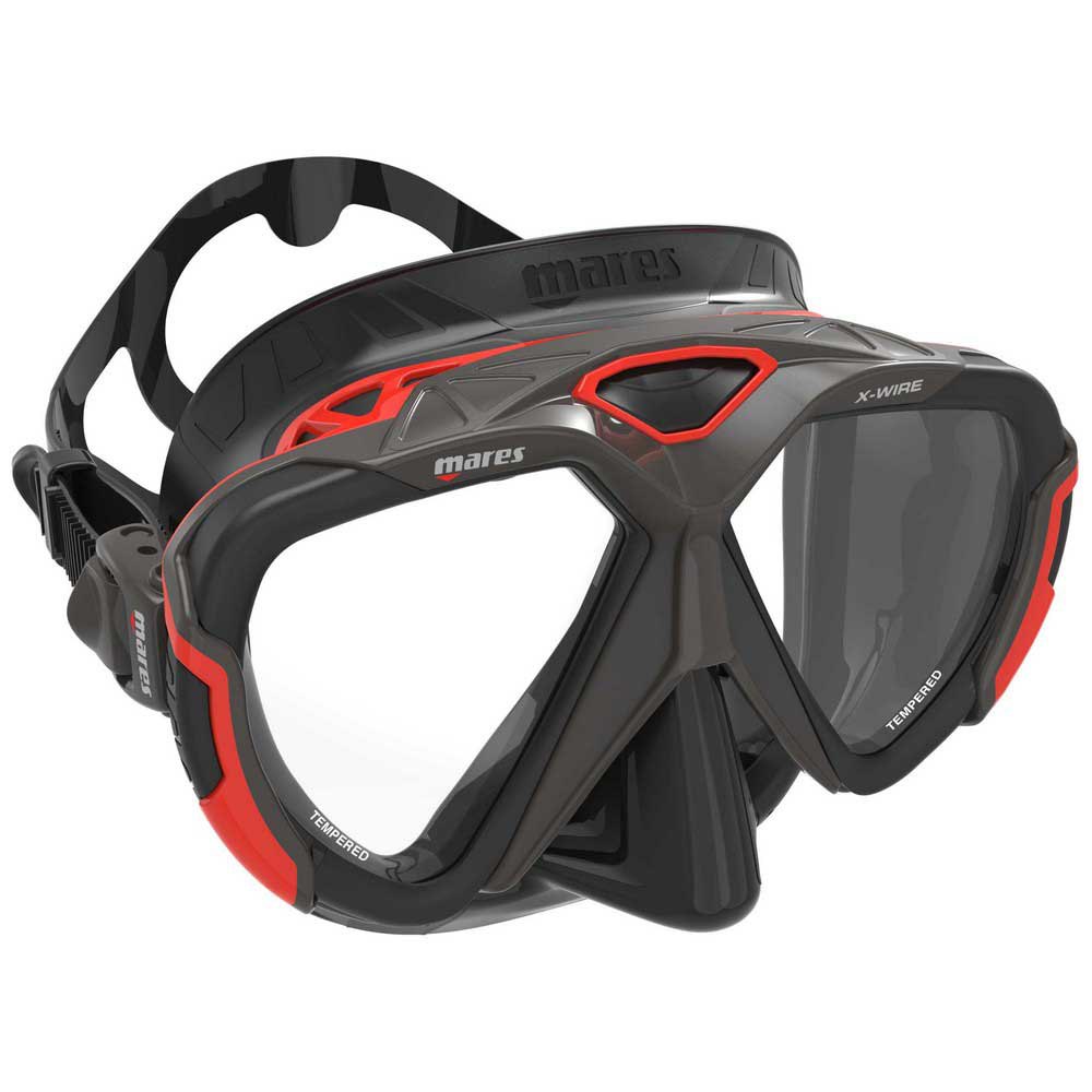 Mares X Wire Eco Box Mask Rot,Grau von Mares