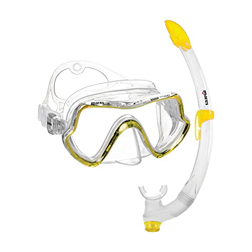 Mares Aquazone Combo Pure Vision, Combo bestehend aus Maske und Schnorchel Erwachsene - Gelb,Unisex von Mares