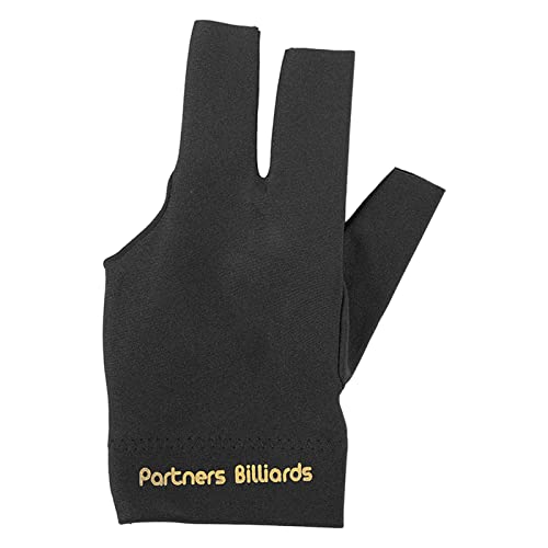 Marhynchus Atmungsaktive Poolhandschuhe Belüftete Billardhandschuhe Luftstrom -Snooker - 10 Stück 3 Offene Finger Elastisches Handgelenk Non Slip Polyurethan für Linke oder (Black) von Marhynchus