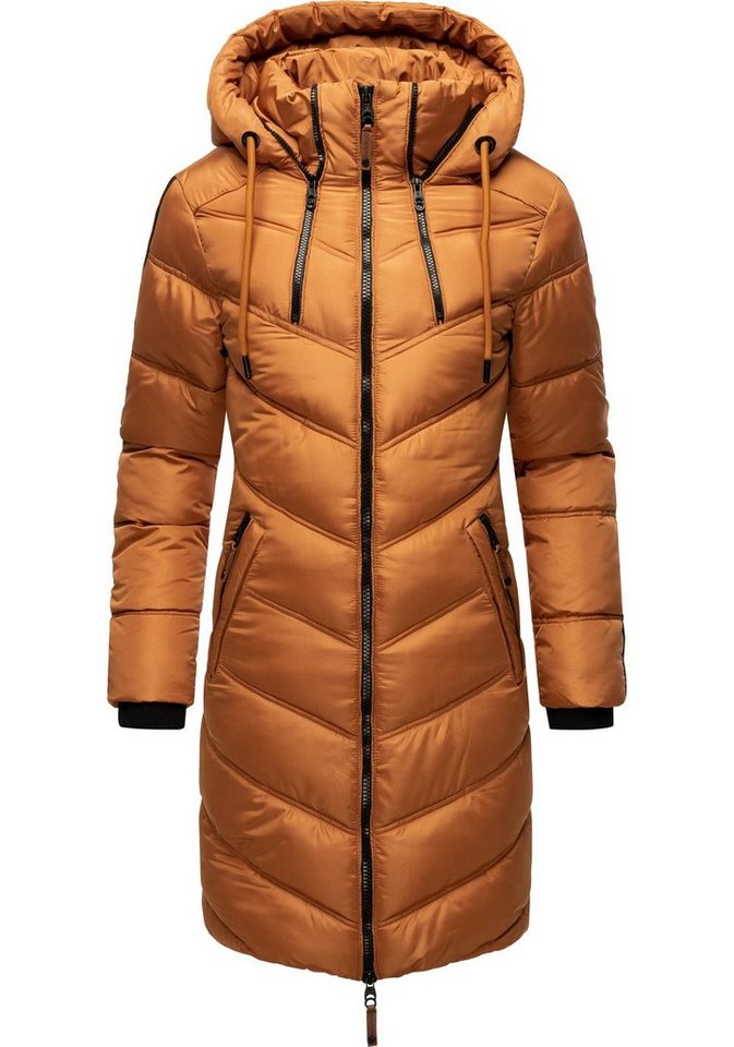 Marikoo Wintermantel Armasa modischer Damen Winter Steppmantel mit Kapuze von Marikoo