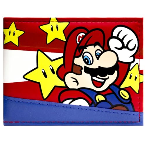 It's-a Me, Mario! Invincibility Star Sprungpose Geldbörse/Geldbeutel Bi-Fold ID- & Kartenhalter, Rot von Mario Party