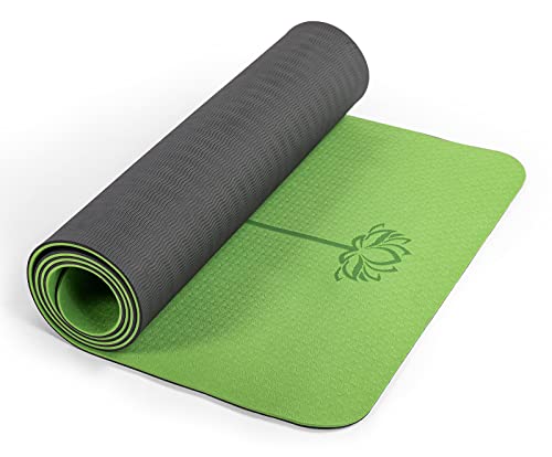Marjar Yogamatte Rutschfest Gymnastikmatte TPE Fitnessmatte für Yoga Übungsmatte mit Tragegurt Sportmatte 183 cm x 61 cm x 0.6 cm von Marjar