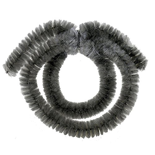 Markenlos Nabenputzring Ø 14 mm aus Chenille Länge 19/35 mm schwarz oder grau (Grau) von Markenlos