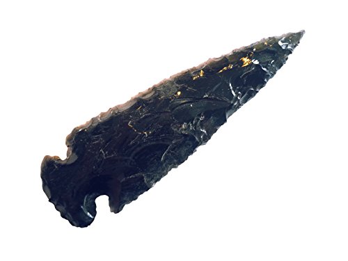 Markenlos Obsidian Pfeilspitze (Nachbau) 9-11 cm von Markenlos
