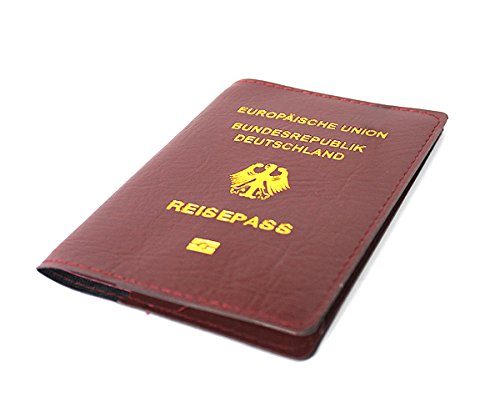 Markenlos Reisepasshülle Hülle Schutzhülle Etui Pass Ausweishülle (dunkel rot) von Markenlos