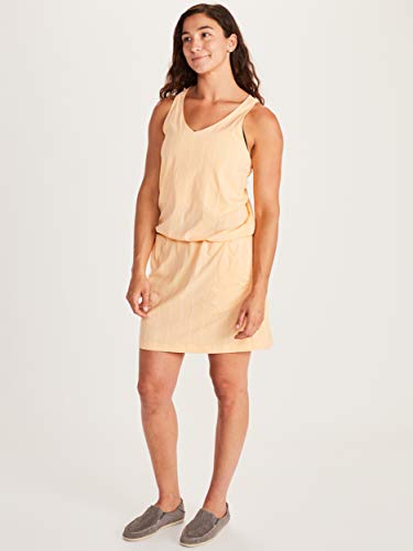 Marmot Damen Wm's Gretchen Dress, Atmungsaktives knielanges Kleid mit Schulterträgern und LSF 50 Sonnenschutz, schnelltrocknend und ideal für Reisen, Sweet Apricot, XL von Marmot