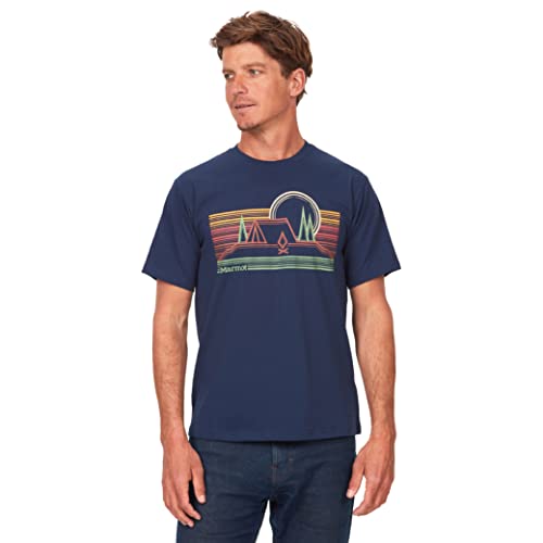 Marmot Herren Bivouac Tee SS, atmungsaktives Funktionsshirt, Kurzarm Wandershirt, schnell trocknendes Lifestyle T-Shirt, Arctic Navy, S von Marmot