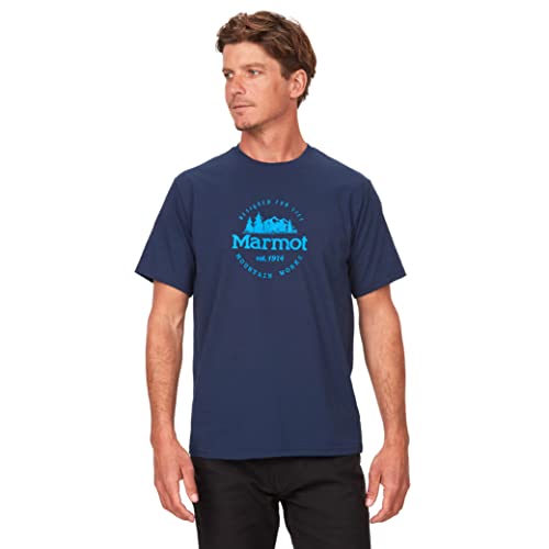 Marmot Herren Culebra Peak Tee SS, atmungsaktives Funktionsshirt, Kurzarm Wandershirt, schnell trocknendes Lifestyle T-Shirt, Arctic Navy, XXL von Marmot