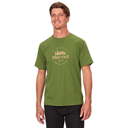 Marmot Herren Culebra Peak Tee SS, atmungsaktives Funktionsshirt, Kurzarm Wandershirt, schnell trocknendes Lifestyle T-Shirt, Foliage, L von Marmot