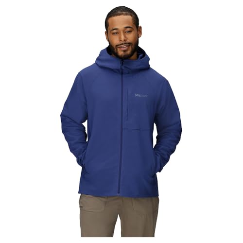 Marmot Herren Pinnacle DriClime Hoody, Warme Fleecejacke, Full Zip Outdoorjacke, atmungsaktive und winddichte Funktionsjacke, dehnbar, packbar, zum Wandern, Twilight Blue, S von Marmot