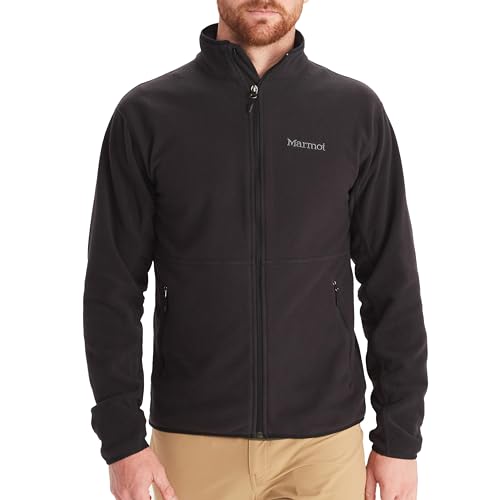 Marmot Herren Rocklin Jacket, Warme Fleecejacke, Outdoor-Jacke mit durchgehendem Reißverschluss, atmungsaktiver und windbeständiger Sweater, Black, L von Marmot
