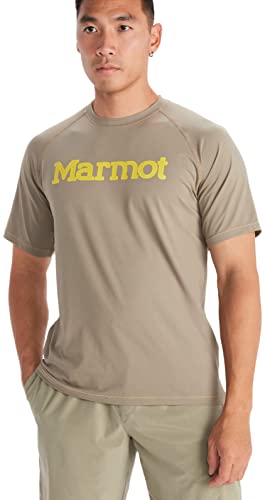 Marmot Herren Windridge Graphic SS, atmungsaktives Funktionsshirt, kurzarm Sportshirt, schnell trocknendes Fitness-Shirt, Vetiver, L von Marmot