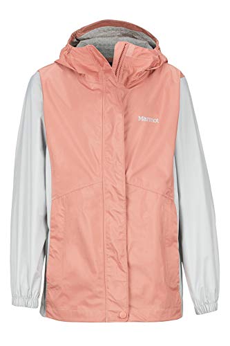Marmot Mädchen Hardshell Regenjacke PreCip Eco Jacket, Coral Pink/Bright Steel, XS, 41010 von Marmot