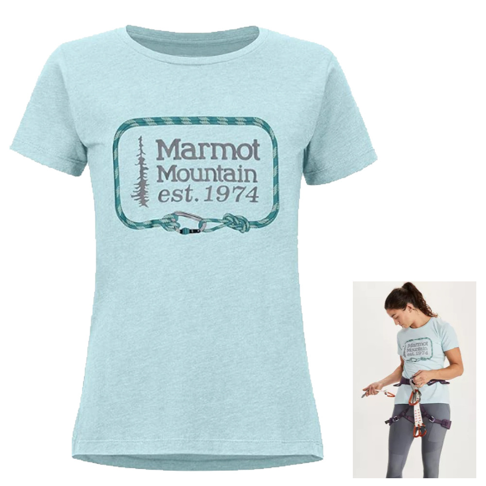 Marmot Wm's Ascender Tee Short Sleeve Damen T-Shirt, hellblau von Marmot
