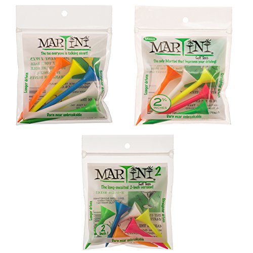 Martini Golf Tees 3 1/10,2 cm/2 3/10,2 cm/5,1 cm – Mixed Farben – Insgesamt 16 Tees von Martini Golf Tees