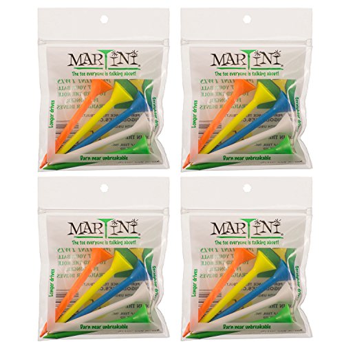 Martini Golf Tees 3 1/4" 4 Pack gemischt – 20 Tees insgesamt – praktisch unzerbrechlich von Martini Golf Tees