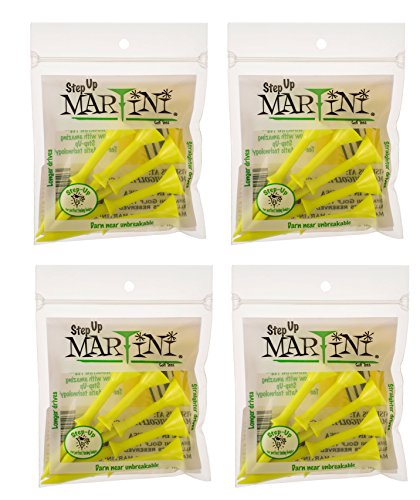 Martini Step-Up Golf-Tees, 8,4 cm, Gelb, 4er-Pack (20 Tees) von MARTINI