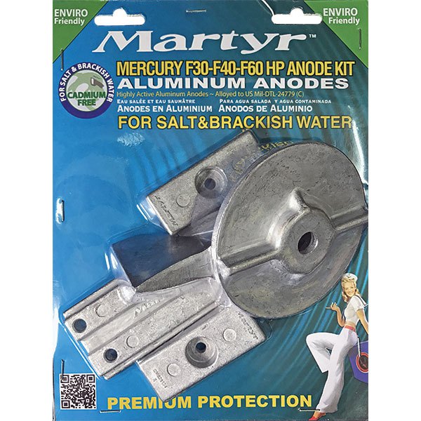 Martyr Anodes F30-f40-f60hp Mercury Aluminium Anode Kit Silber von Martyr Anodes