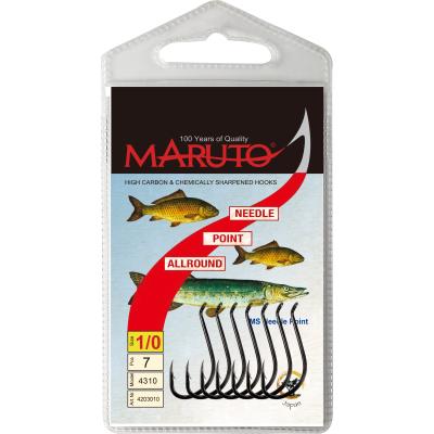 Maruto Maruto MS Needle Point Haken mit Öhr gunsmoke Größe 1/0 SB7 von Maruto