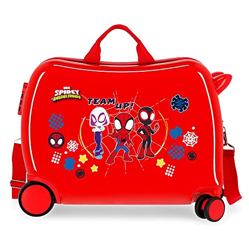 Marvel Spiderman Spidey and Friends Roter Kinderkoffer 50 x 39 x 20 cm Steifes ABS Seitenzahlenschloss 34 L 1,8 kg 4 Rollen Handgepäck von Marvel