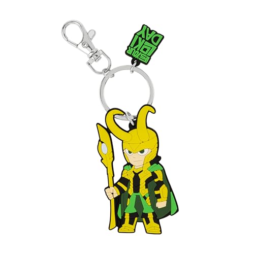 Avengers Loki Cartoon-Schlüsselanhänger, Silikon, Grün und Gelb, GH00334RL.PH, Grün/Gelb, Einheitsgröße, Cartoon von Marvel