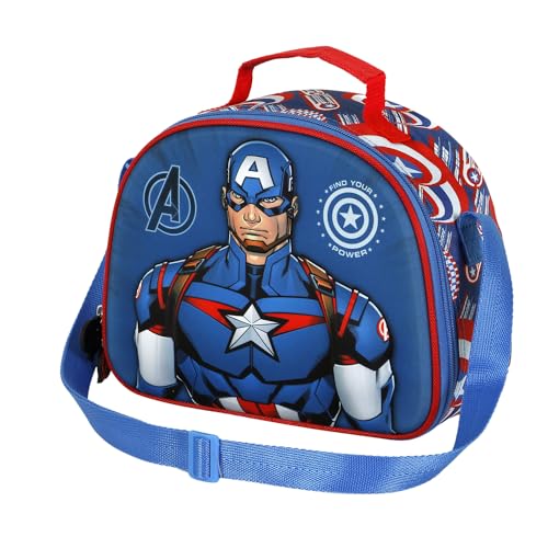 Marvel Captain America First-3D Frühstückstasche, Blau, 25,5 x 20 cm von Marvel