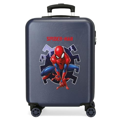 Joumma Marvel Spiderman Attack Kabinenkoffer, Blau, 38 x 55 x 20 cm, starr, ABS, Seitliche Kombination, 35 l, 2 kg, 4 Doppelrollen, Handgepäck, blau, Kabinenkoffer von Marvel
