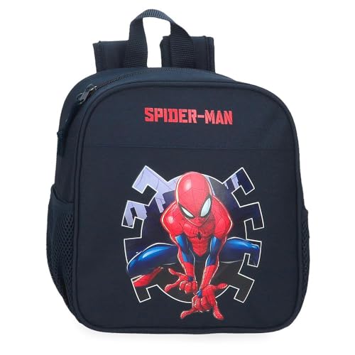 Joumma Marvel Spiderman Attack Kindergartenrucksack, Schwarz, 21 x 25 x 10 cm, Polyester, 5,25 l, Schwarz, Kindergarten-Rucksack von Marvel