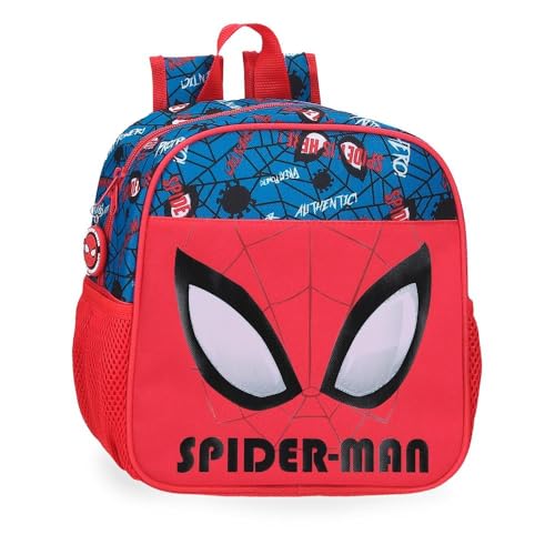 Marvel Joumma Spiderman Authentic Kindergartenrucksack, Rot, 21 x 25 x 10 cm, Polyester, 5,25 l, rot, Kindergarten-Rucksack von Marvel