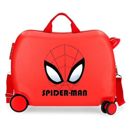 Marvel Joumma Spiderman Authentic Kinderkoffer, Rot, 50 x 38 x 20 cm, starr, ABS, seitlicher Kombinationsverschluss, 38 l, 1,8 kg, 2 Räder, Gepäck, Hand, rot, kinderkoffer von Marvel