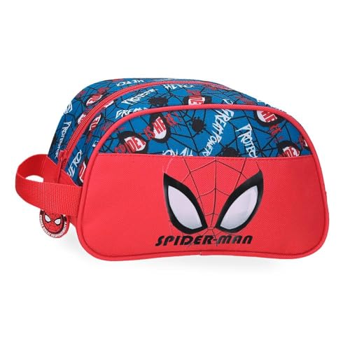 Marvel Joumma Spiderman Authentic Kulturbeutel, anpassbar, Rot, 24 x 14 x 10 cm, Polyester, L, rot, Anpassbare Kosmetiktasche von Marvel