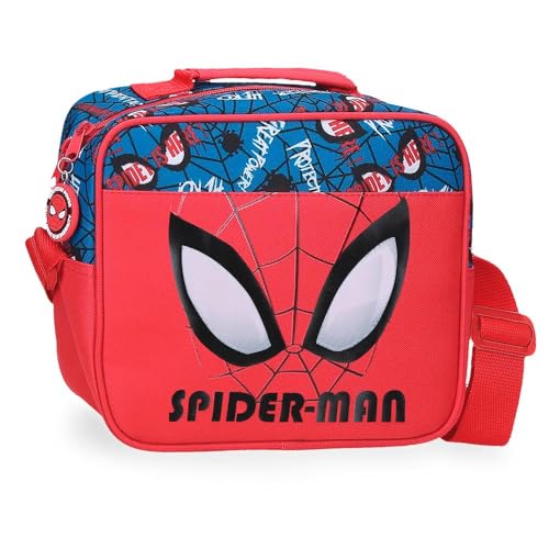 Marvel Joumma Spiderman Authentic Kulturbeutel, anpassbar, mit Umhängetasche, Rot, 23 x 20 x 9 cm, Polyester, L, rot, Anpassbare Kosmetiktasche mit Schulterriemen von Marvel